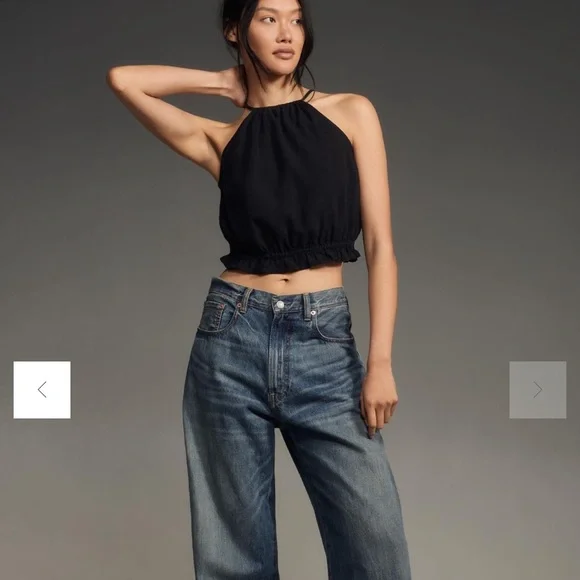 Anthropologie Pilcro Cropped Linen Halter Top, - Picture 4 of 10